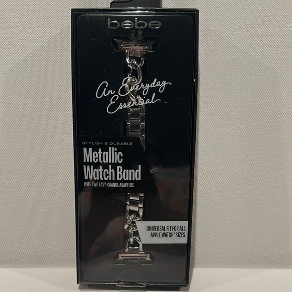 Bebe Stylish Durable Metallic iPhone watch band with sliding adapters. - Picture 1 of 5